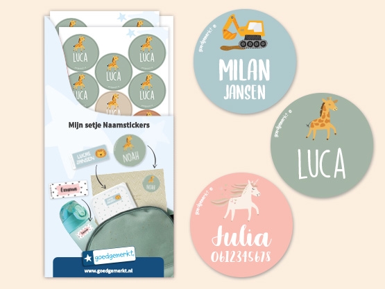 Ronde Thema Naamstickers