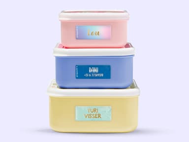 Kleine Aquarel naamstickers met goud/zilver