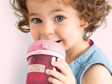 Kleine Aquarel naamstickers met goud/zilver