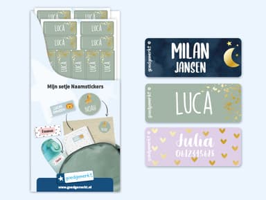 Kleine Design Naamstickers met Goud