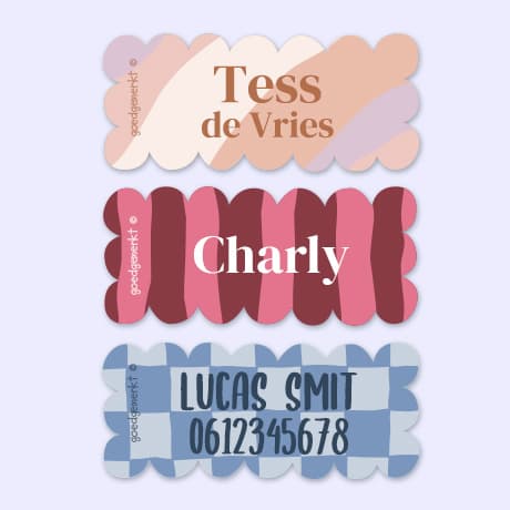 Wave Design Naamstickers 