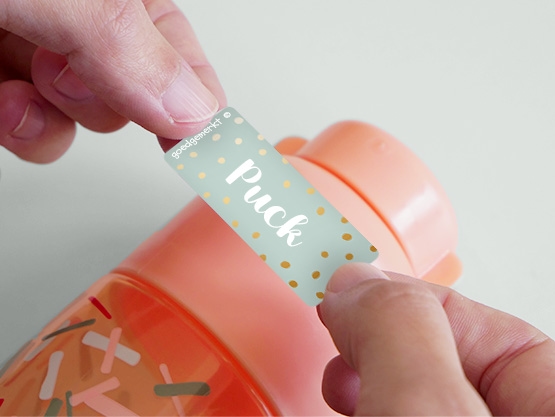 Kleine Design Naamstickers met Goud