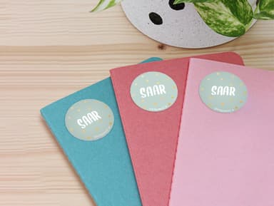 Ronde Design Naamstickers met Goud